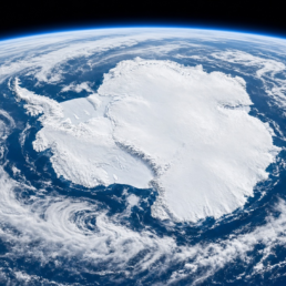 Satellite view of Antarctica